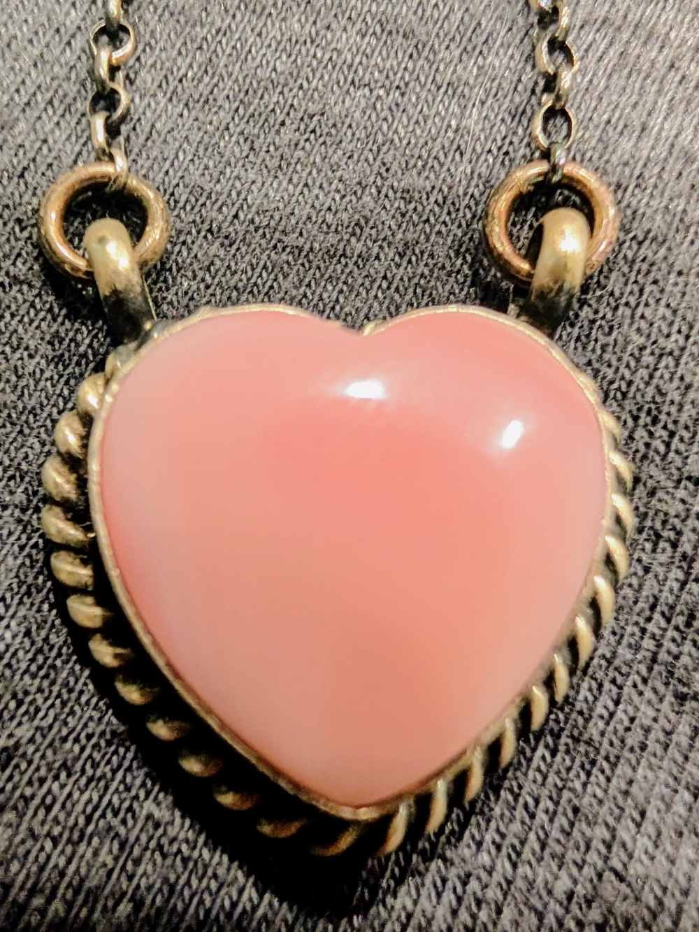 Pink Heart Pendant Necklace – Navajo Made